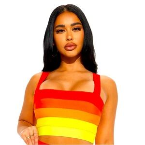 Rainbow Life Bandage top - Multi Color